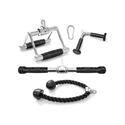 4-Piece Cable Machine Attachment Set for Home Gym