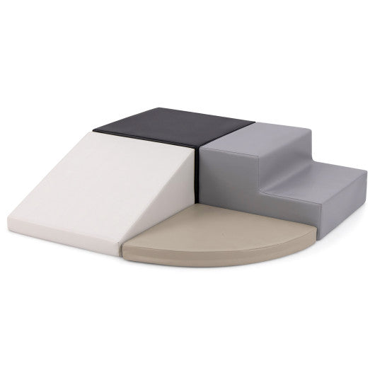 4-Piece Climb and Crawl Foam Block Play Set for Infant Baby-Black