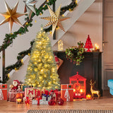 Pre-Lit Blue Artificial Christmas Tree Slim with 9 Lighting Modes-4.5 ft