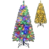 Pre-Lit Blue Artificial Christmas Tree Slim with 9 Lighting Modes-4.5 ft