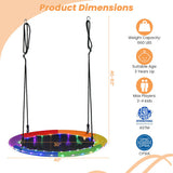 40 Inches Saucer Tree Swing Round with Lights for Kids and Adults-Multicolor