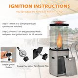 41 000 BTU Propane Patio Heater with Metal Hood-Gray