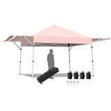 17 Feet x 10 Feet Foldable Pop Up Canopy with Adjustable Instant Sun Shelter-Pink