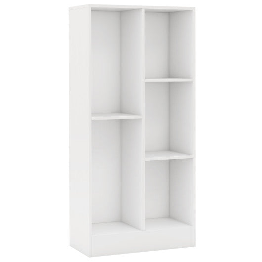 41 Inches 5-Cube Floor Bookcase with 2 Anti-Tipping Kits-White