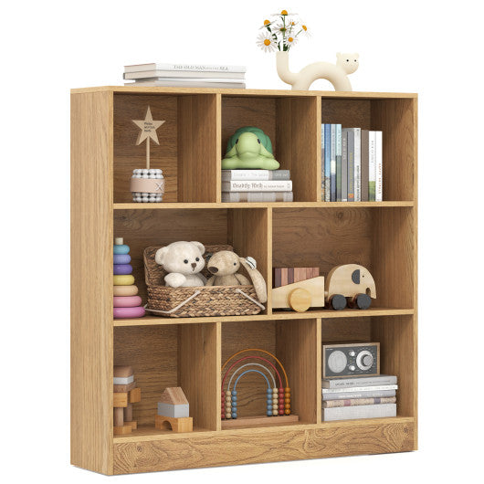 41 Inches 8-Cube Freestanding Bookcase for Kids-Natural