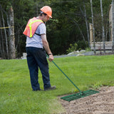 42 x 10 Inch Lawn Leveling Rake with Ergonomic Handle-Green