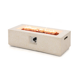 42 Inch 50 000 BTU Rectangle Terrazzo Fire Pit Table with PVC Cover-White