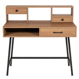 42-Inch Vanity Desk with Tabletop Shelf and 2 Drawers-Natural