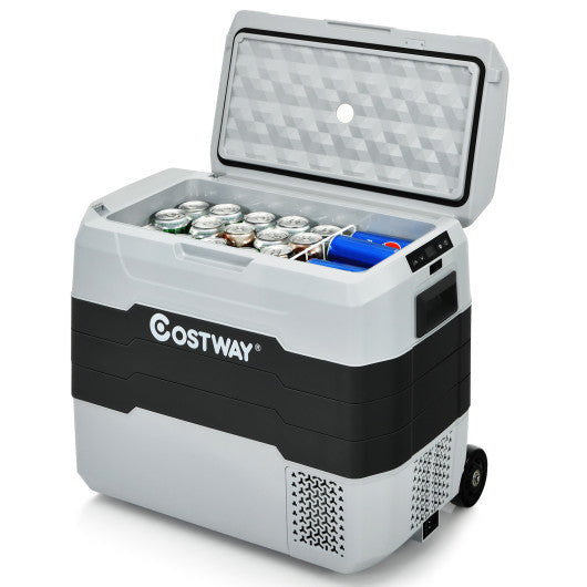 42 QT Portable Dual-Zone Car Refrigerator-Gray