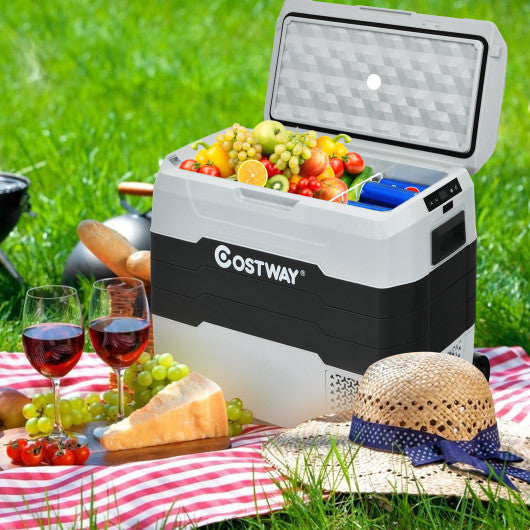 42 QT Portable Dual-Zone Car Refrigerator-Gray