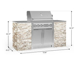 Outdoor Kitchen Signature Series 6 Piece Cabinet Set with Platinum Grill and Grill Cabinet