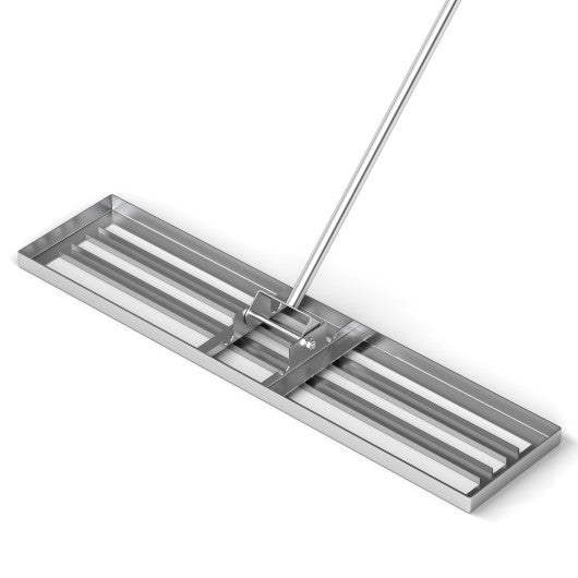 42 x 10 Inch Lawn Leveling Rake with Ergonomic Handle-Silver