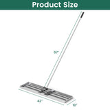 42 x 10 Inch Lawn Leveling Rake with Ergonomic Handle-Silver