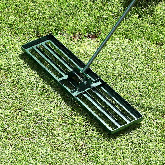 42 x 10 Inch Lawn Leveling Rake with Ergonomic Handle-Green