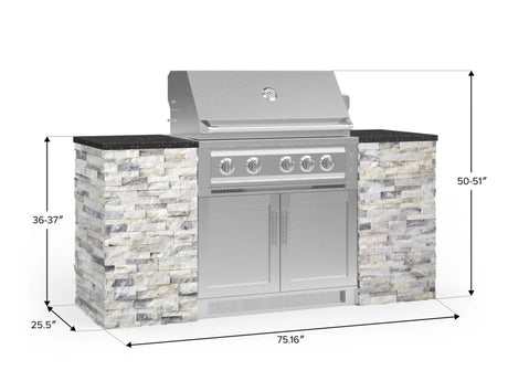 Outdoor Kitchen Signature Series 6 Piece Cabinet Set with Platinum Grill and Grill Cabinet