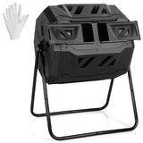 43 Gallon Composting Tumbler Compost Bin with Dual Rotating Chamber