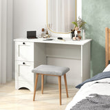 43 Inch Computer Desk with Charging Station for Living Room-White