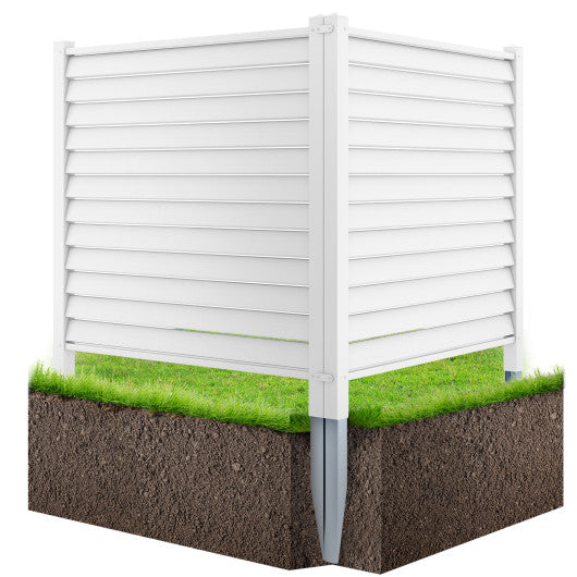 44 x 45 Inch Vinyl Picket Fence Panels with Metal Ground Stakes-White