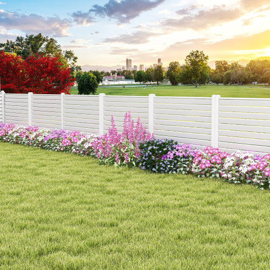 44 x 45 Inch Vinyl Picket Fence Panels with Metal Ground Stakes-White