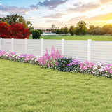 44 x 45 Inch Vinyl Picket Fence Panels with Metal Ground Stakes-White