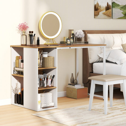 45 Inch Computer Desk with 5 Storage Compartments and Metal Frame