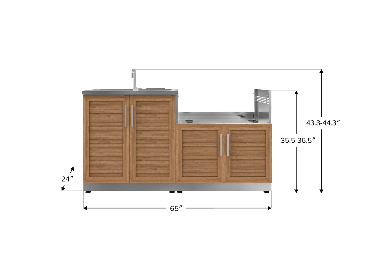 Outdoor Kitchen Stainless Steel 2 Piece Cabinet Set with Sink and Grill Cabinet