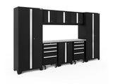 Bold Series 9 Piece Cabinet Set with 2 Tool, Base, Wall Cabinets and 30 In. Lockers