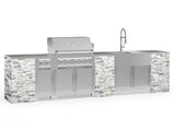 Outdoor Kitchen Signature Series 11 Piece Cabinet Set with Dual Side Burner, Sink, Platinum Grill and Grill Cabinet