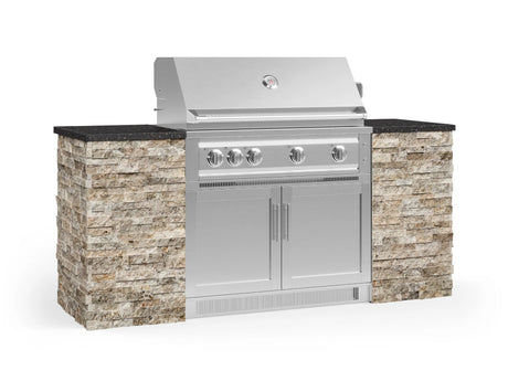 Outdoor Kitchen Signature Series 6 Piece Cabinet Set with Platinum Grill and Grill Cabinet