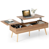 47 Inch Lift Top Coffee Table with 2 Hidden Compartments-Brown