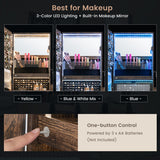 47 Inch Lockable Jewelry Cabinet Armoire with 3-Color LED Lights-Rustic Brown