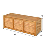 46 Gallon Acacia Wood Storage Bench Box for Patio Garden Deck