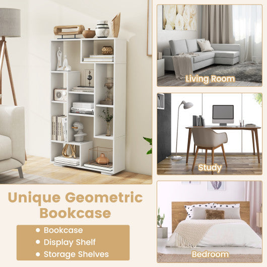 47-Inch Tall Bookshelf for Home Office Living Room-White