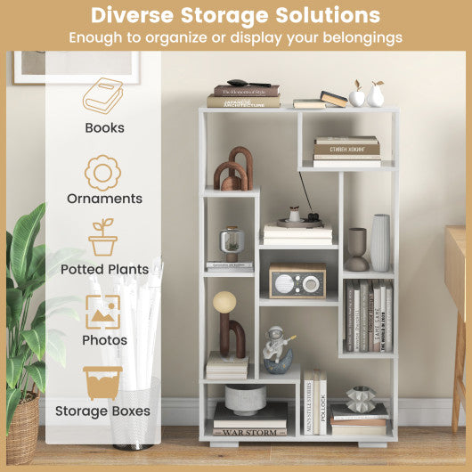 47-Inch Tall Bookshelf for Home Office Living Room-White