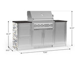 Outdoor Kitchen Signature Series 6 Piece Cabinet Set with Platinum Grill, 3 Drawer, 1 Door and Grill Cabinet