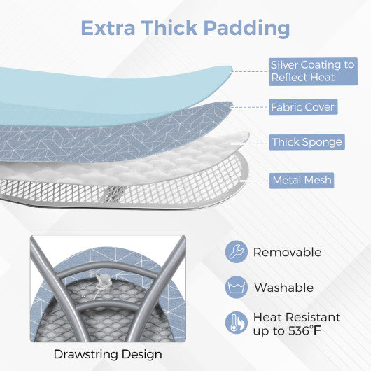 48 Inch x 13.5 Inch Ironing Board with Iron Rest for Home-Gray