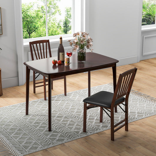 48 Inch Solid Wood Dining Table with Rubber Wood Supporting Legs for Kitchen Dining Room-Espresso