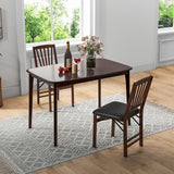 48 Inch Solid Wood Dining Table with Rubber Wood Supporting Legs for Kitchen Dining Room-Espresso