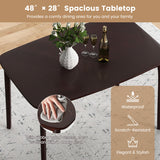 48 Inch Solid Wood Dining Table with Rubber Wood Supporting Legs for Kitchen Dining Room-Espresso