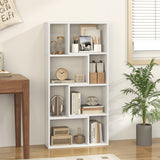48 Inch 4-Tier Geometric Bookshelf with 8 Cubes for Living Room Bedroom-White