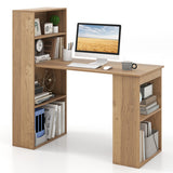 48 Inch Computer Desk with 4-Tier Bookcase and CPU Stand-Natural