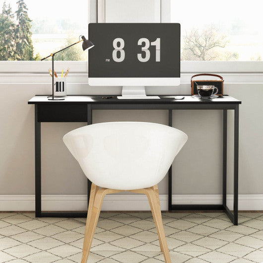 48 Inch Computer Desk with Metal Frame and Adjustable Pads-Black