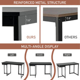 48 Inch Computer Desk with Metal Frame and Adjustable Pads-Black