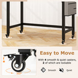 Rolling Home Office Computer Desk with Detachable Fabric Bag-Rustic Brown