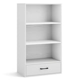 48 Inch Tall 4 Tiers Wood Bookcase with Drawer-White