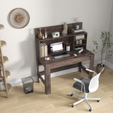 48 Inch Writing Computer Desk with Anti-Tipping Kits and Cable Management Hole-Rustic Brown