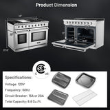 48 Inches Freestanding Natural Gas Range with 7 Burners Cooktop