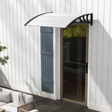 48 x 40 Inch Outdoor Front Door Window Awning Door Canopy Exterior-Black