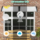 48 x 40 Inch Outdoor Front Door Window Awning Door Canopy Exterior-Black