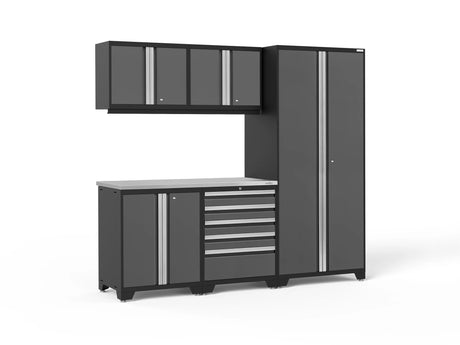 Pro Series 6 Piece Cabinet Set with Tool Drawer, Base, Wall Cabinet and Locker